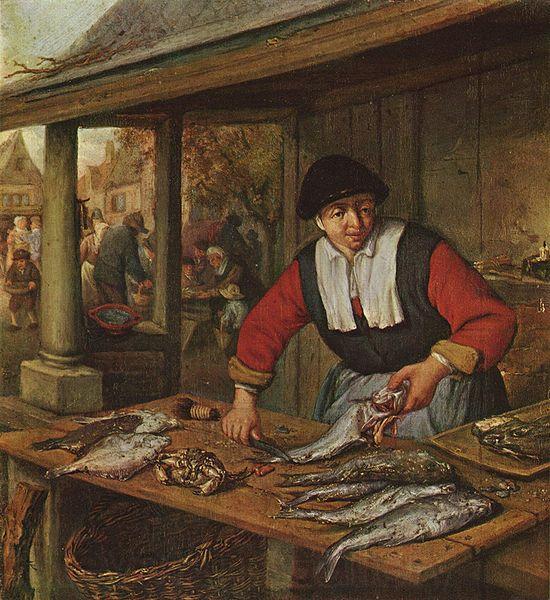 Adriaen van ostade Die Fischverkauferin Spain oil painting art